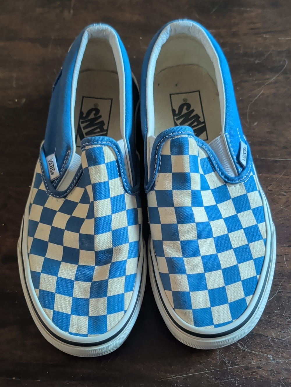Vans Checkerboard Slip-On in Blue and White